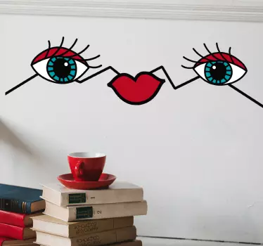 øjne og læber vinyl vægkunst - TenStickers