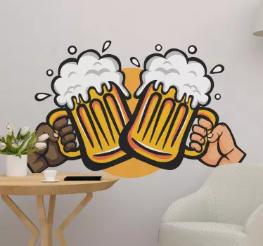 øl skål drikker væg klistermærke - TenStickers