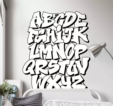Old school graffiti alfabet tekst vægoverføringsbillede - TenStickers