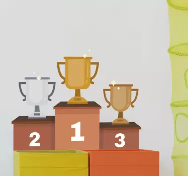 Olympisk podium vægklistermærke - TenStickers