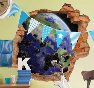 Optisk effekt meteorit og jord visuelle effekter vægindretning - TenStickers
