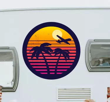 Orange palmer klistermærke til campingvogn - TenStickers