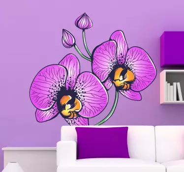Orkidé blomster mærkat - TenStickers