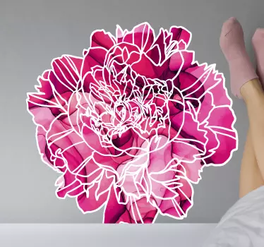 Pæon lyserød blomst væg indretning - TenStickers