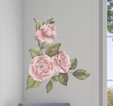 Pæon ramme blomst vægmærkat - TenStickers