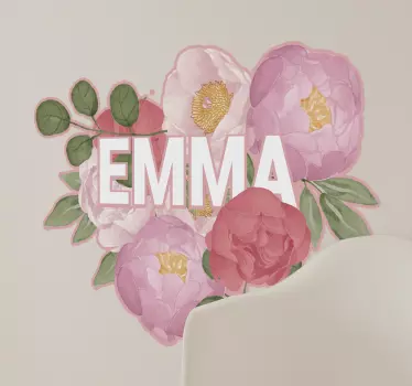 Pæonavn blomsterklistermærke - TenStickers