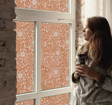 Paisley blomster vindue mærkat - TenStickers