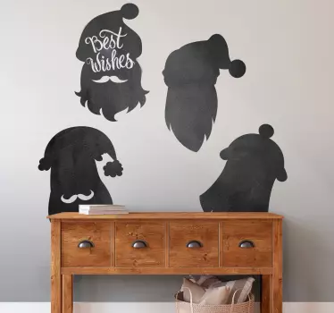 Pakke julemanden hatte og skæg jul wallsticker - TenStickers
