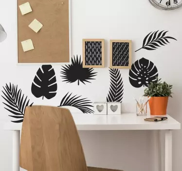 Palme blade sæt plante vægdekor - TenStickers