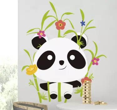 Pandaer blomstrende træer vilde dyr klistermærke - TenStickers