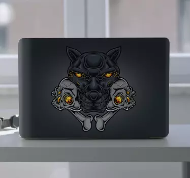 Panther hoved kraniet bærbare klistermærker - TenStickers