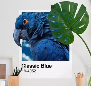 Pantone klassisk blå fugl mærkat - TenStickers