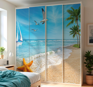 Paradis strand scene folie til møbler - TenStickers
