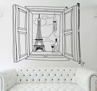 Paris vindue wallsticker - TenStickers