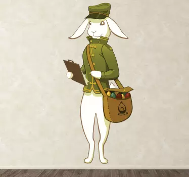 Påske bunny postbud væg klistermærke - TenStickers