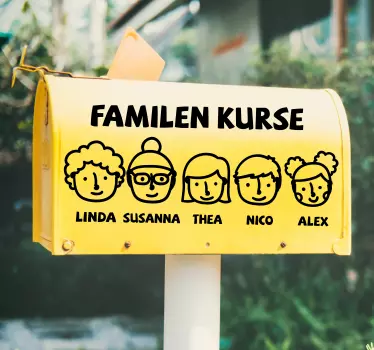 Postkasseklistermærke til hele familien - TenStickers