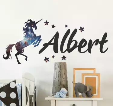 Personlig enhjørning space sticker - TenStickers