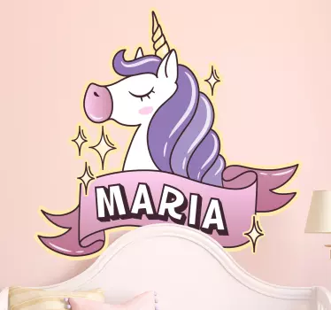 Personlig enhjørning wallsticker - TenStickers