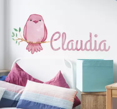 Personlig fugl illustration væg klistermærke - TenStickers