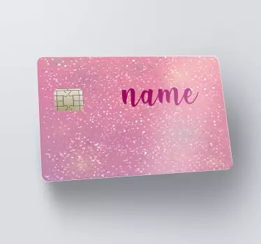 Personlig glitter pink bankkort klistermærke - TenStickers