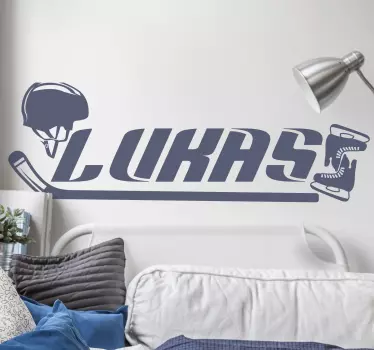 Personlig ishockey brugerdefineret klistermærke - TenStickers