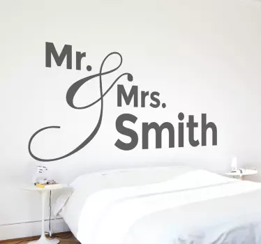 Personlig Mr & Mrs wallsticker - TenStickers