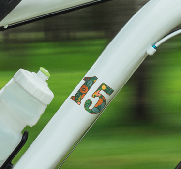 Personlige blomster klistermærke til cykel - TenStickers