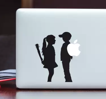 Pige og dreng bansky laptop hud - TenStickers
