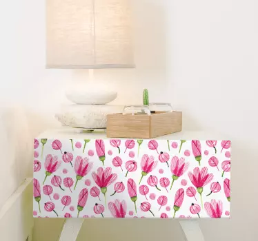 Pink blomster møbler klistermærke - TenStickers
