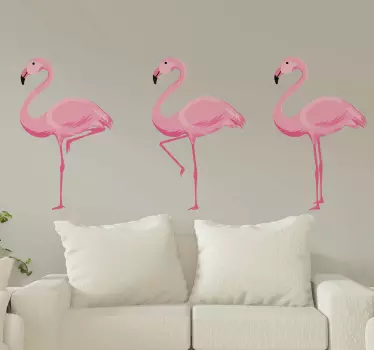 Pink flamingoer fugl klistermærke - TenStickers