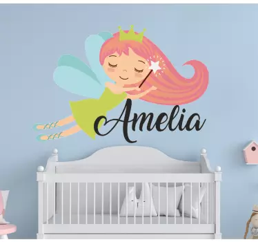 Pink hår fe prinsesse brugerdefineret klistermærke - TenStickers