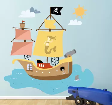 Piratskib børn vægklistermærke - TenStickers