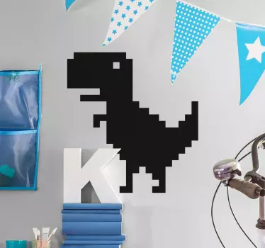 Pixel dinosaur vægklistermærke - TenStickers