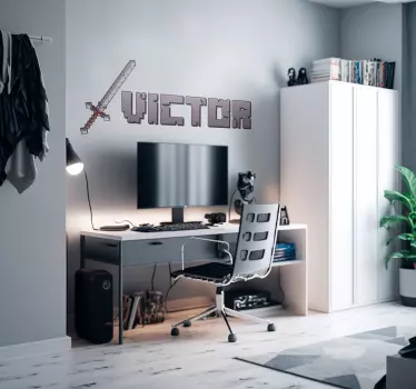 Pixel Sværd videospil wallsticker - TenStickers