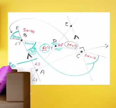 Plain whiteboard overflade klistermærke - TenStickers