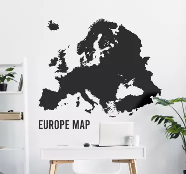 Politisk europa kort verdenskort mærkat - TenStickers