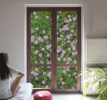 Polske blomster vindue mærkat - TenStickers