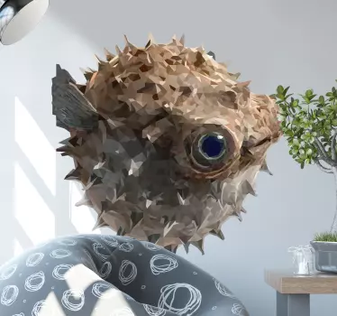 Polygonal tegning puffer fisk mærkat - TenStickers