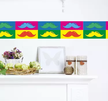 Pop art movember sticker - TenStickers