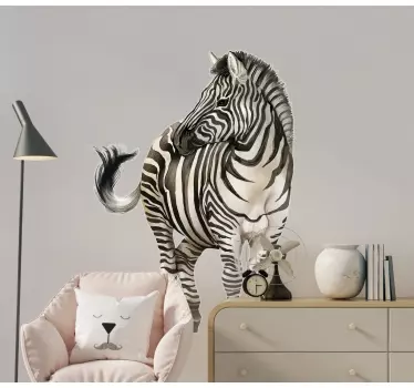 Portræt af en zebra vilde dyr klistermærker - TenStickers