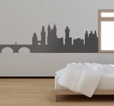 Prag silhuet væg klistermærke - TenStickers