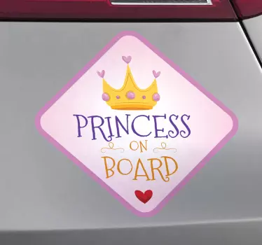 Princess On Board bil sticker - TenStickers