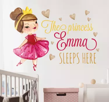 Prinsesse sover her personligt klistermærke - TenStickers