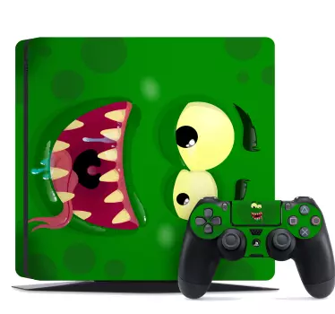 Ps4 grøn monster playstation 4 klistermærker - TenStickers