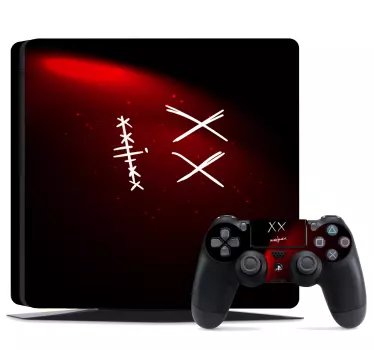 Ps4 klistermærke røde abstrakte symboler - TenStickers
