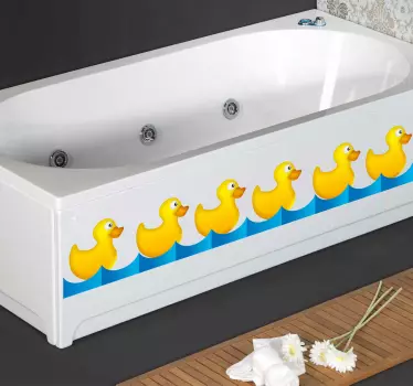 Wallstickers til børn gule ænder række klistermærke - TenStickers