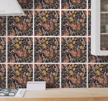 Realistisk paisley flise wallsticker - TenStickers