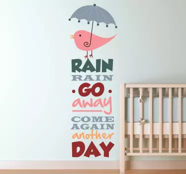 Regn regn gå væk mærkat - TenStickers