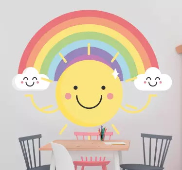 Regnbue og solvæg stikcer - TenStickers
