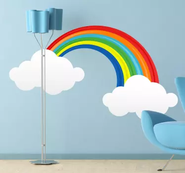 Wallstickers til børn regnbue skyer - TenStickers